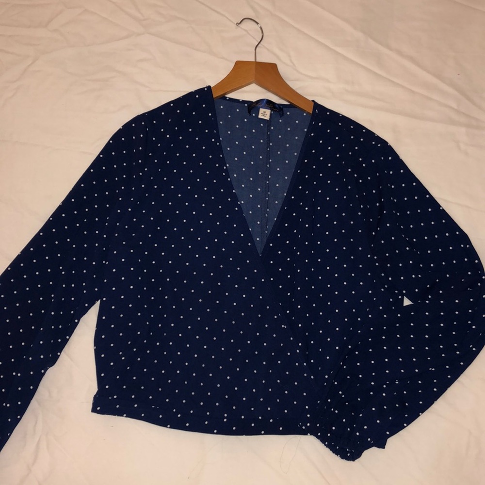 Francesca’s cropped polka dot blouse